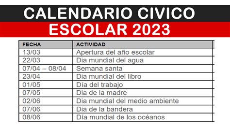 calendario cívico de agosto 2023